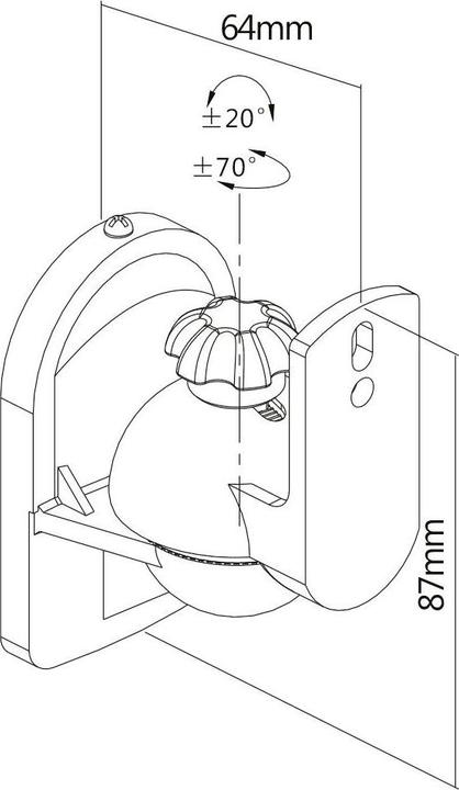 Immagine prodotto myWall HB 6 WL (1 coppia, Installazione a parete, Inclinabile, Rotante)