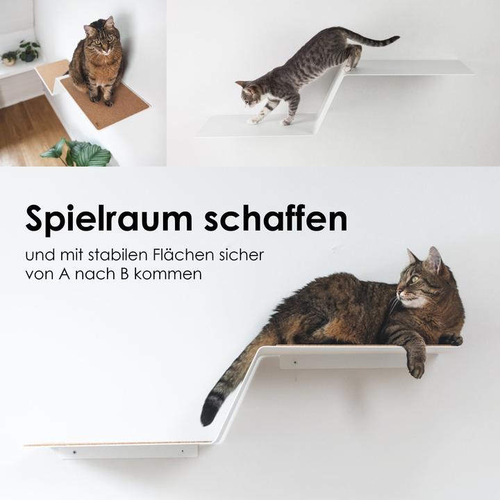 Produktbild LucyBalu WAVE Katzenstufe XXL (24 cm, Weiss - Sand)