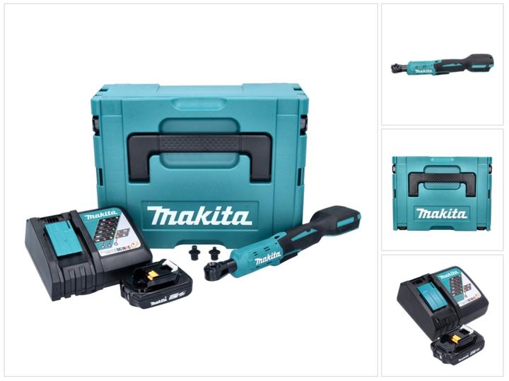 Image du produit Makita PWR 180 RA1J Batterie tournevis à cliquet 18 V 47.5 Nm 1/4" 3/8" + 1x batterie 2.0 Ah + chargeur + (1/4")