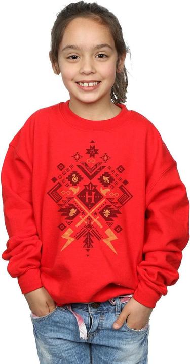 Actual product image Girls Christmas Fair Isle Sweatshirt (128)