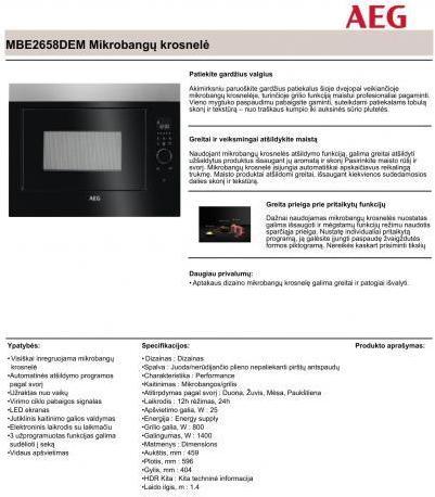 Immagine prodotto AEG MBE2658DEM (26 l)