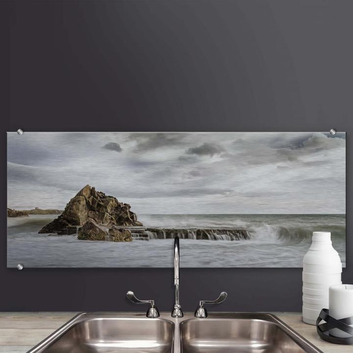 Image du produit Trenddeko Rocher dans la vague - Panorama (30 x 80 cm)
