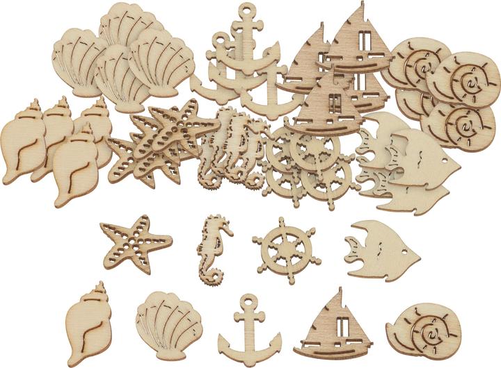 Image du produit Papermania Saupoudreuse en bois "Maritim", 45 pièces