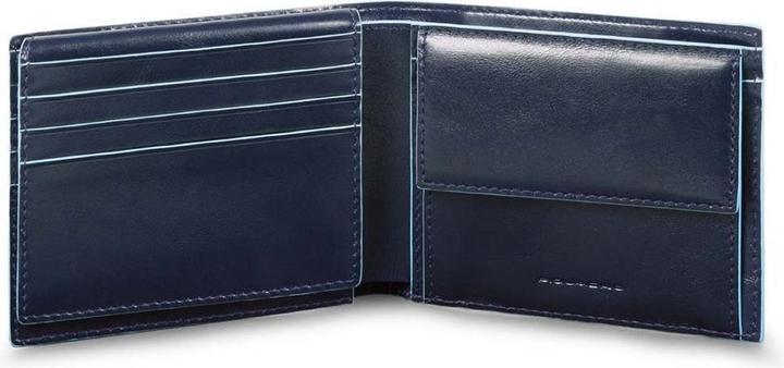 Actual product image Piquadro Blue Square - Men's wallet with flap ID window and coin pocket