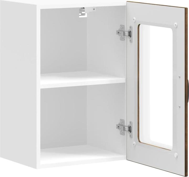 Produktbild VidaXL Küchen-Hängeschrank mit Glastür Lucca Räuchereiche Wandschrank Küche (40 x 31 x 60 cm)