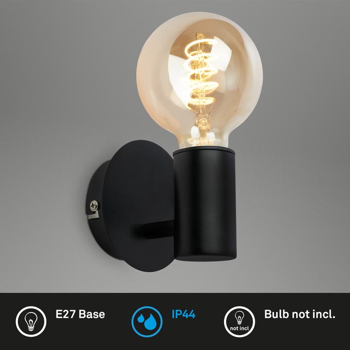Immagine prodotto Briloner Lampada da parete per bagno, nera, 1xE27/max. 10W escl. (0 lm)