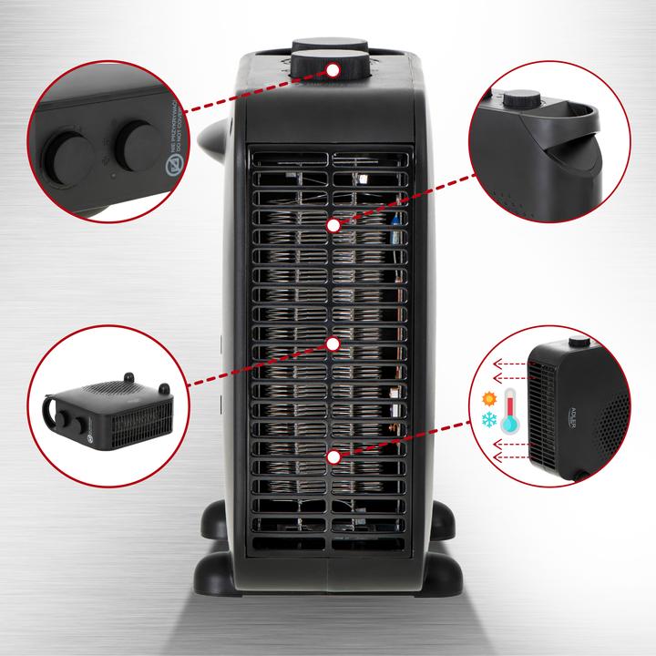 Produktbild Adler Heater AD 7725b Fan heater, 2000 W, Number of power levels 2, Juodas (2000 W)