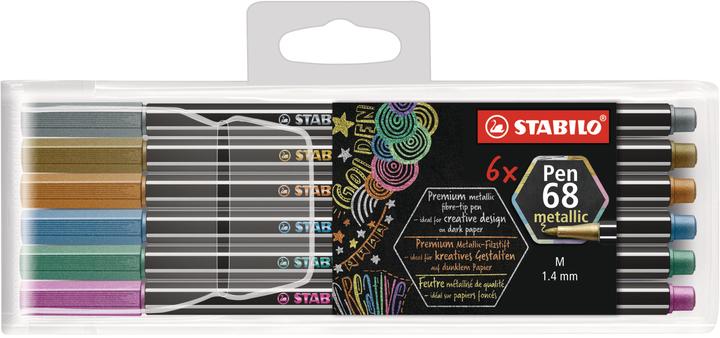 Actual product image STABILO Pen 68 Premium Metallic Felt Pen (Sorted, 6 x)