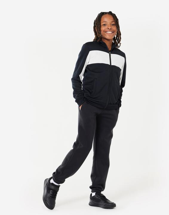 Produktbild Decathlon Trainingsjacke Trainingsanzug Kinder - schwarz/weiss (10, 11, 12)