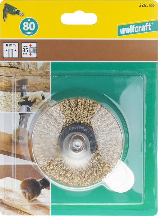 Immagine prodotto wolfcraft Spazzola per texture di legno, Ø 80 mm