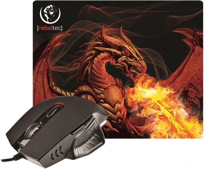 Immagine prodotto Rebeltec mouse + mouse pad RED DRAGON