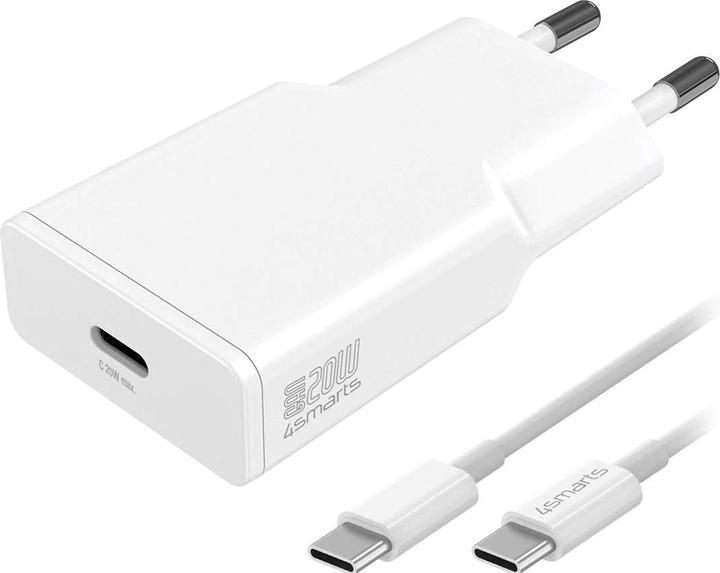 4smarts Netzladegerät PDPlug Slim 20W GaN 1C und USB-C Kabel 1,5m weiss (20 W)