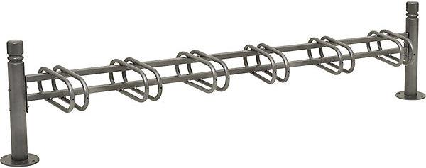 SPL CITY bicycle rack, 6 parking spots, single-sided, grey.