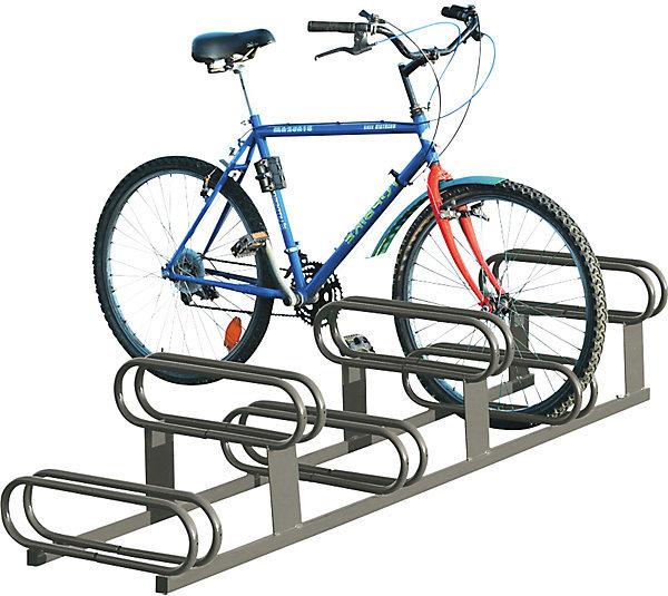 Actual product image SPL Offset vertical bicycle rack, 6 parking spots, grey.