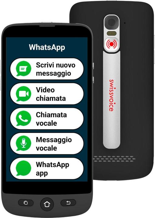 Actual product image Swissvoice S510M Case Senior Smartphone - 4G +- SOS knop - Android 12 - Whasapp - Met nomad case en koord