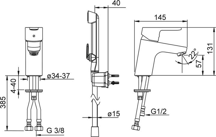Actual product image Hansa world of office WT-EH single-hole mixer HANSAPRIMO DN 15 m Handbr vc (49462203)