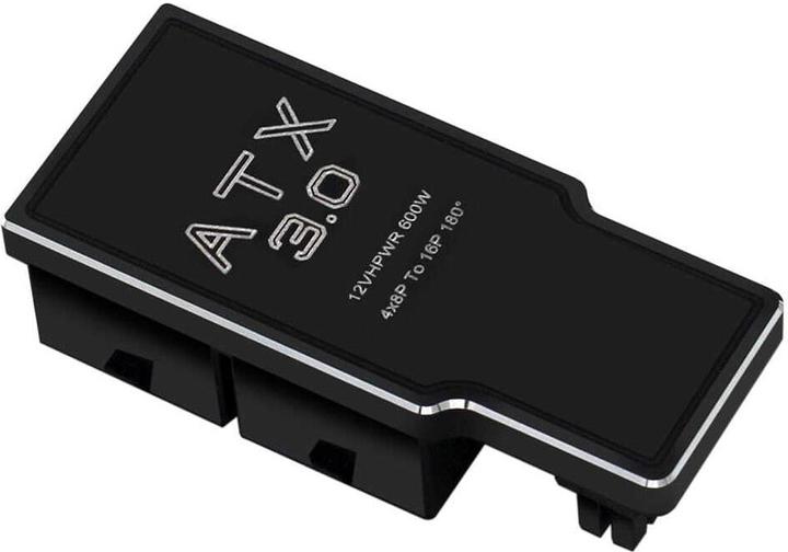 Actual product image Phobya ZK 12VHPWR Adapter 180 degrees 16Pin to 4x8Pin - Black Right