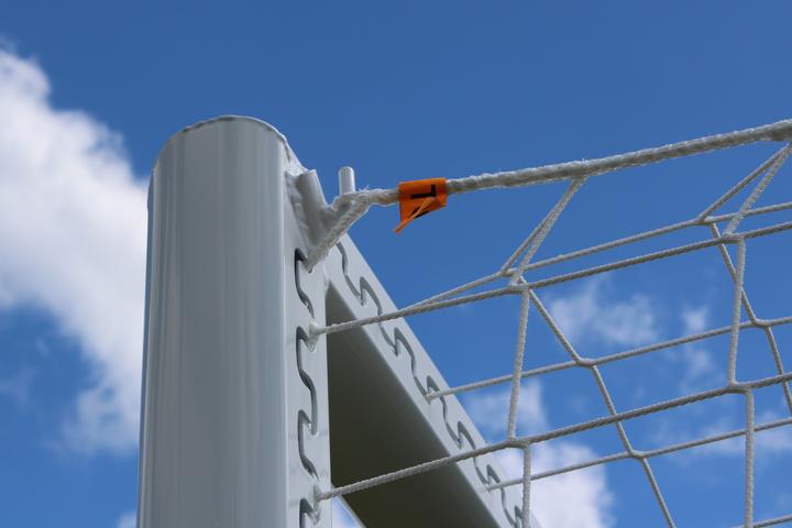 Produktbild Sport-Thieme Stadion-Grossfeldtor 7,32x2,44m, Weiss, freistehend, mit freier Netzaufhängung und SimplyFix