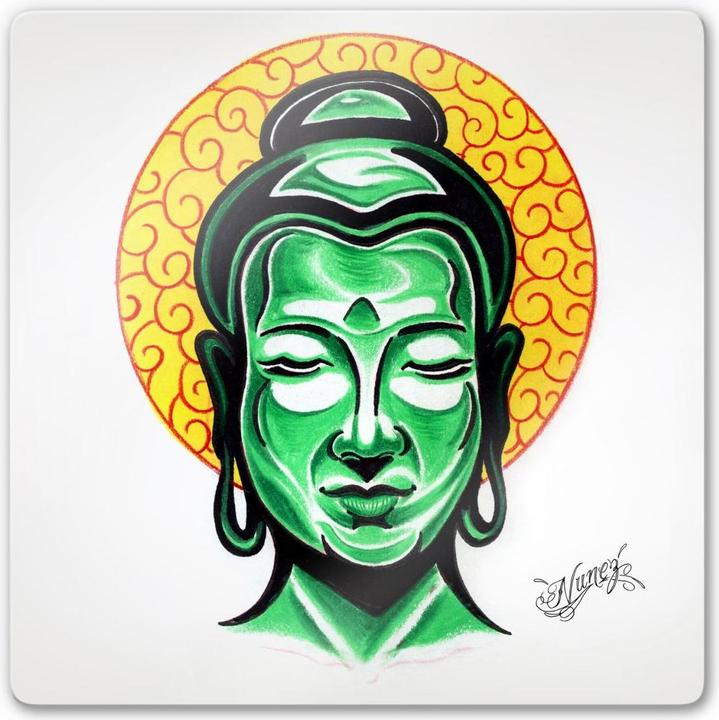 Produktbild Miami Ink Buddha Kopf (50 x 50 cm)