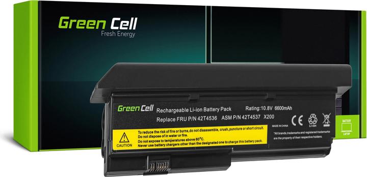 Produktbild Lenovo GREENCELL LE22 Baterija Žalias Cell for IBM Thinkpad X200 7454T X200 745 (9 Zellen, 6600 mAh)