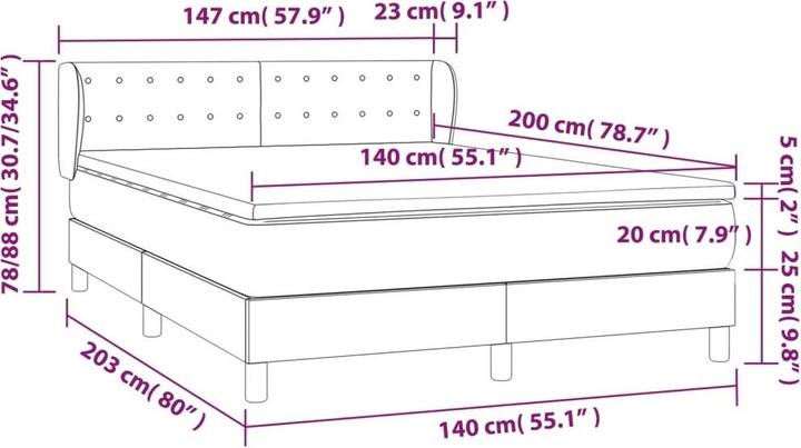 Produktbild VidaXL Adalee (140 x 200 cm, 140 x 200 cm)