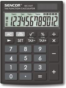 Image du produit Sencor calculator SEC 332 T calculator, black, desktop, 12 seats, dual power supply