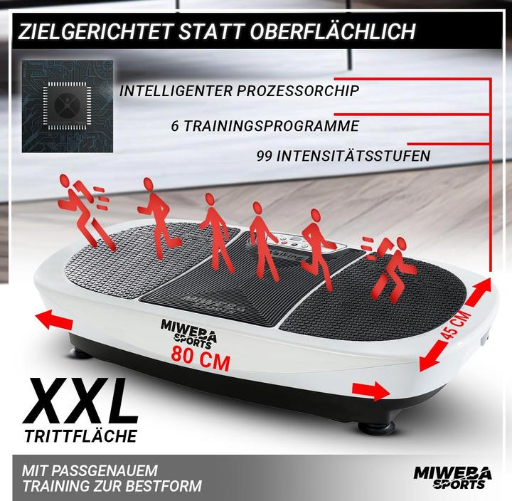 Produktbild Miweba Sports Vibrationsplatte MV200 Fitness Vibrationsgerät Vibrationsboard 3D (Grau)
