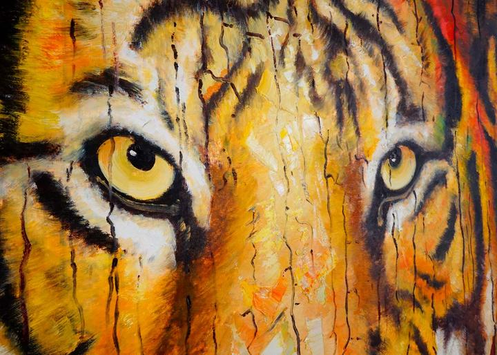 Actual product image MCW Mural Tiger (100 x 90 x 3. 5 cm)