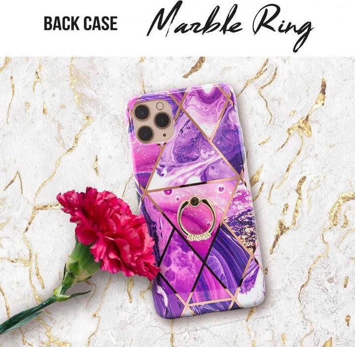 Actual product image Ambiance1 Case iPhone 13 Pro - Hardcase Protective Cover Marbel Ring Purple No.21 (Apple iPhone 13 Pro)