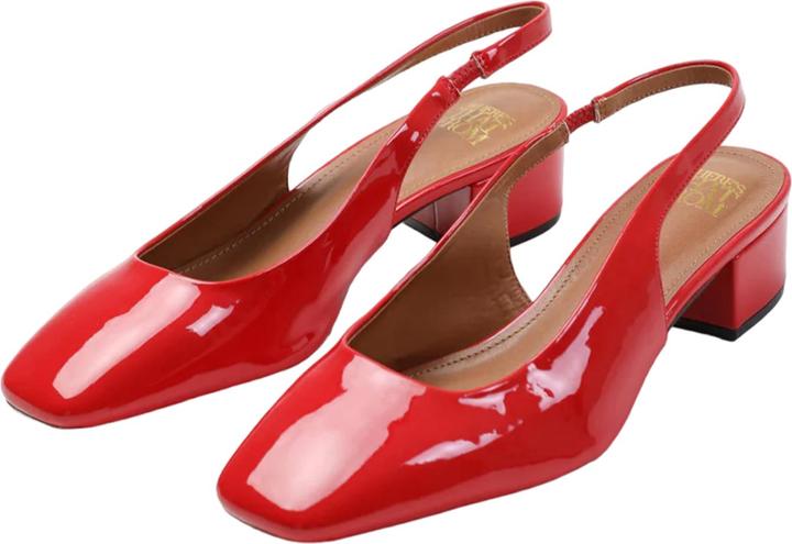 Actual product image Where's That From Womens/Ladies Michigan Patent Leather Sling Back Low Block Heel Sandals (37)