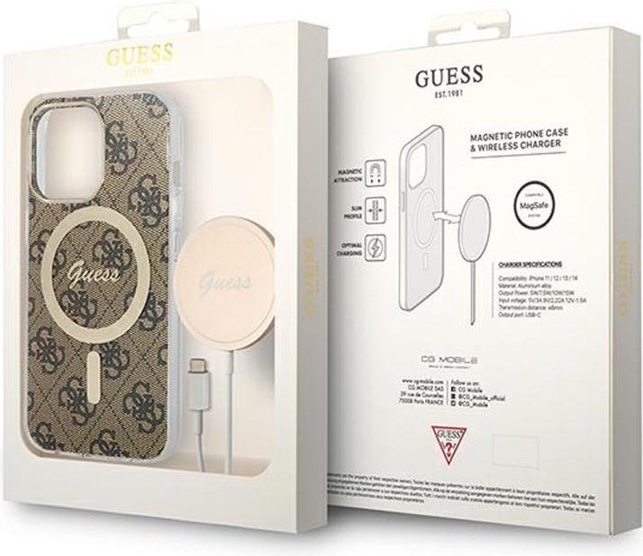 Immagine prodotto Guess Zestaw GUBPP13XH4EACSW Custodia+ Caricabatterie iPhone 13 Pro Max brązowy/marrone Custodia (Apple iPhone 13 Pro Max)