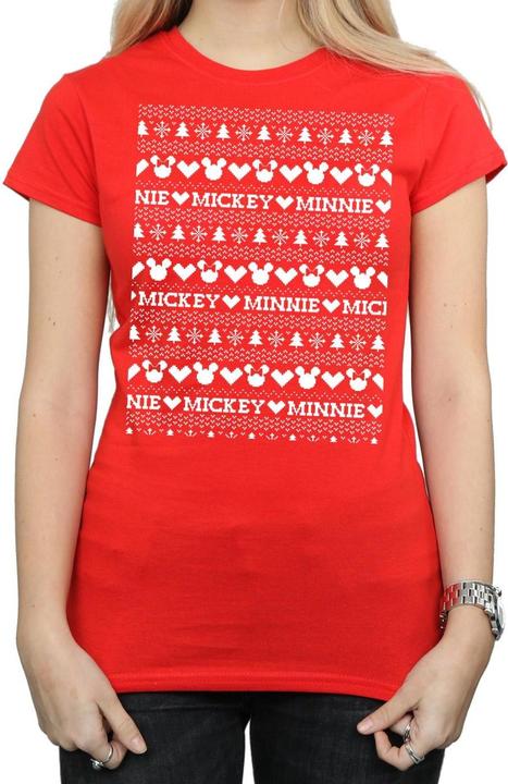 Immagine prodotto Disney Mickey And Minnie Christmas Fair Isle Maglietta Donna (L)