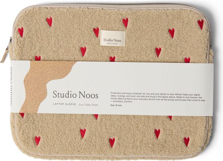 Produktbild Studio Noos Ecru Teddy Hearts Laptopetui 13