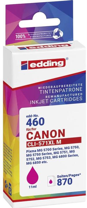 Immagine prodotto Edding Cartuccia per stampante sostitutiva di Canon CLI-571XL Compatibile Magenta EDD-460 18-46 (M)