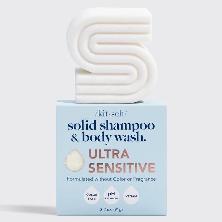 Actual product image Kitsch Shampoo- Und Körperwaschriegel Für Empfindliche Haut, Parfümfrei (Solid shampoo)