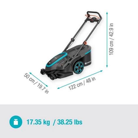Actual product image Gardena Akku-Rasenmäher PowerMax Duo 46/36V P4A solo (Rechargeable battery operated)