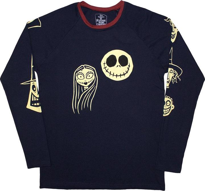 Actual product image The Nightmare Before Christmas Unisex Adult Faces Long-Sleeved T-Shirt (L)