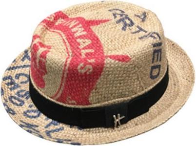 Actual product image Bekos Upcycling - Pork Pie Hat "Cafe Royal" from coffee bag - 57, 02 (57)