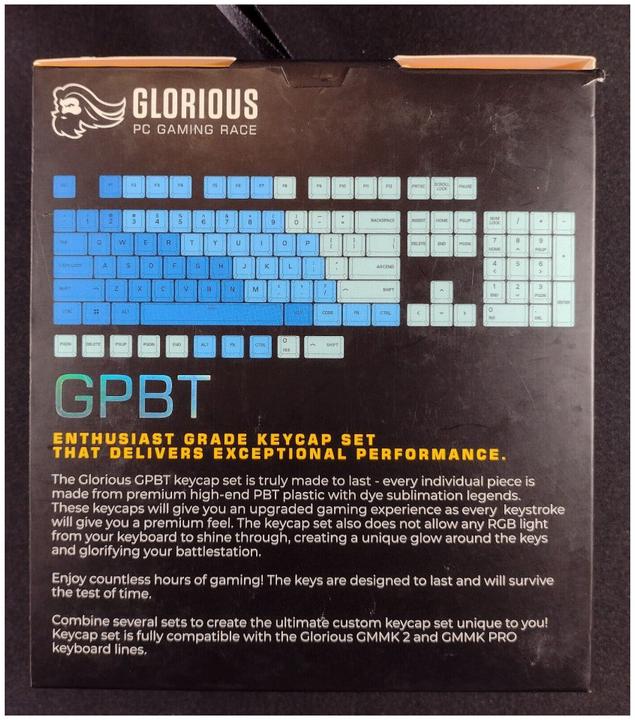 Actual product image Glorious PC Gaming Race GPBT Keycaps - 114 PBT keycaps, ANSI, US layout, Caribbean