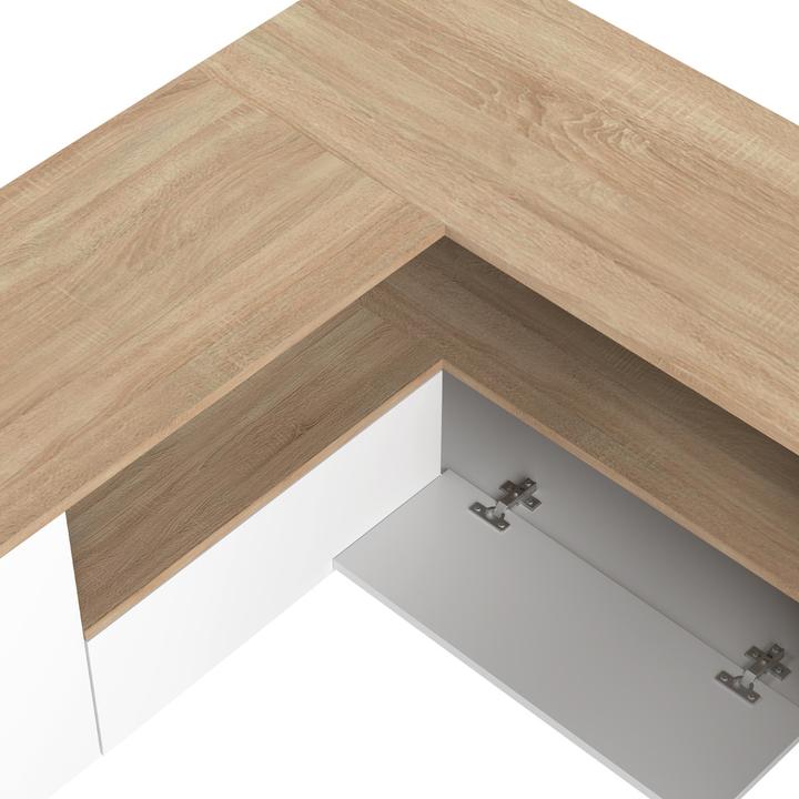 Image du produit Temahome Angle TV Stand blanc et chêne (40 x 46 cm)