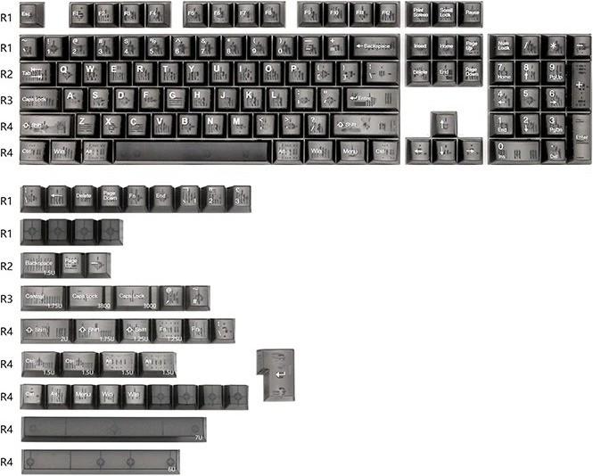 Tai-Hao Smoky Quartz 152 Keys (ANSI) Set