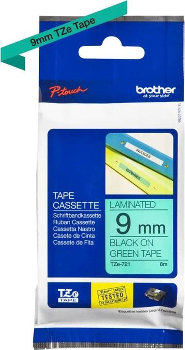Produktbild Brother Tze-721 (0.90 cm, Grün, Schwarz)