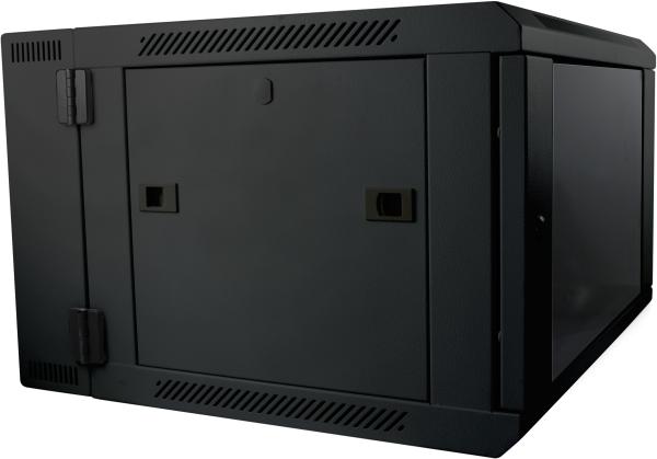 Actual product image Allnet 19 wall-mounted housing 6U W600 / D600mm 2-piece *black* SMB series (6 RU, 19 inch rack)