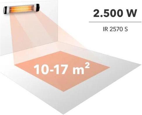 Actual product image Trotec Quartz infrared heater IR 2570 S, Name: IR 2570 S heater, Dimensions (mm): 90 x 900 x 200, We