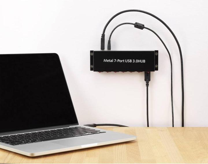 Image du produit Renkforce Hub 7 ports USB 3 métal, commutable (USB-B, 7 Ports)