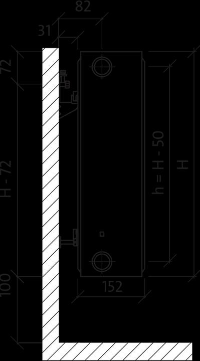 Actual product image Purmo Bottom connection radiator CV 33, 900-700