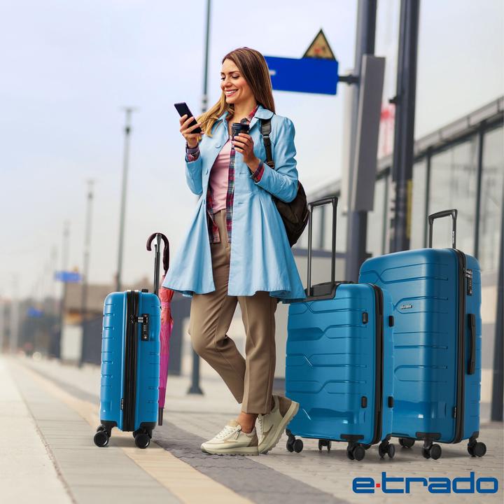 Image du produit e-Trado Valise de voyage Set de 3 valises en PP avec 4 roulettes (M (50 - 90l), L (90 - 115l), XL (à partir de 115l))