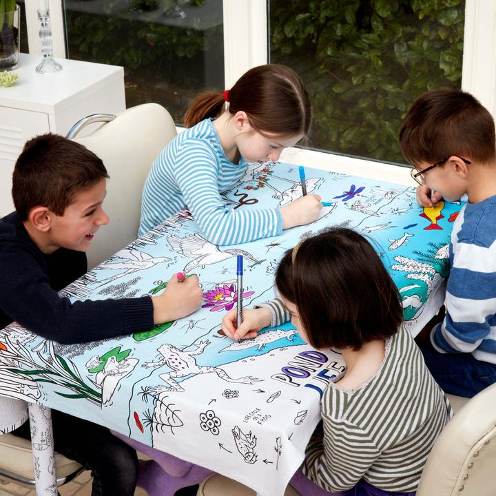 Image du produit Eat Sleep Doodle Nappe de table enfant - La vie de l'étang (130 x 85 cm)