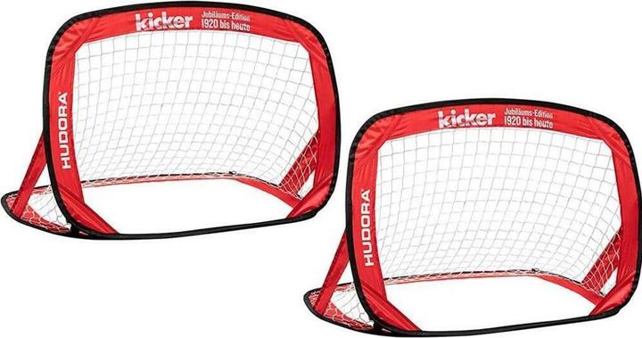 Hudora Fussballtor Kicker Pop Up 2-er Set 120x80x80cm
