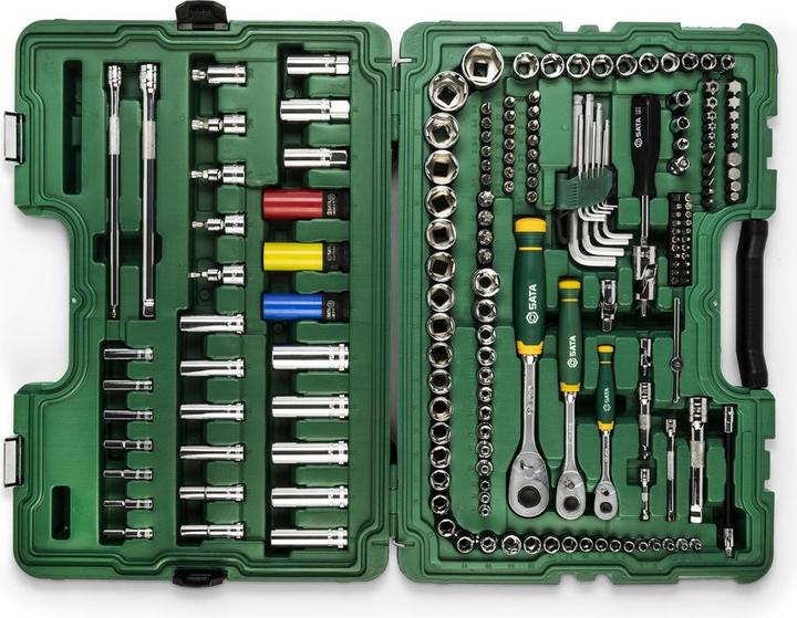 Immagine prodotto SATA 180 pezzi. Set di chiavi esagonali e cricchetti da 1/4", 3/8" e 1/2" (1/4", 3/8", 1/2")